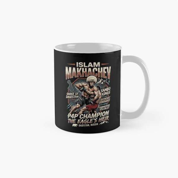 Item preview, Islam Makhachev P4P Champion T-Shirt – The Eagle's Heir Dagestan MMA Graphic Tee designed and sold by FarDesign.