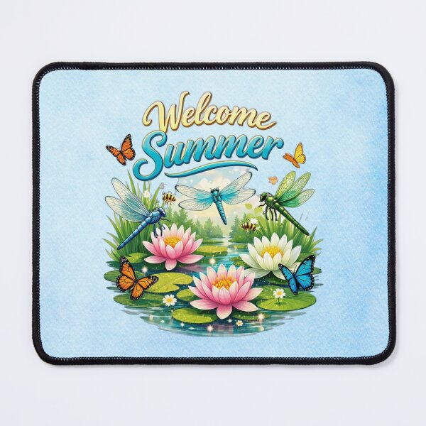 Item preview, Welcome Summer – Water Lilies & Dragonflies designed and sold by MysticOzzy.