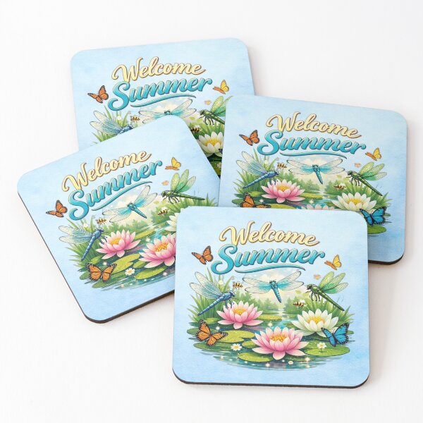 Item preview, Welcome Summer – Water Lilies & Dragonflies designed and sold by MysticOzzy.
