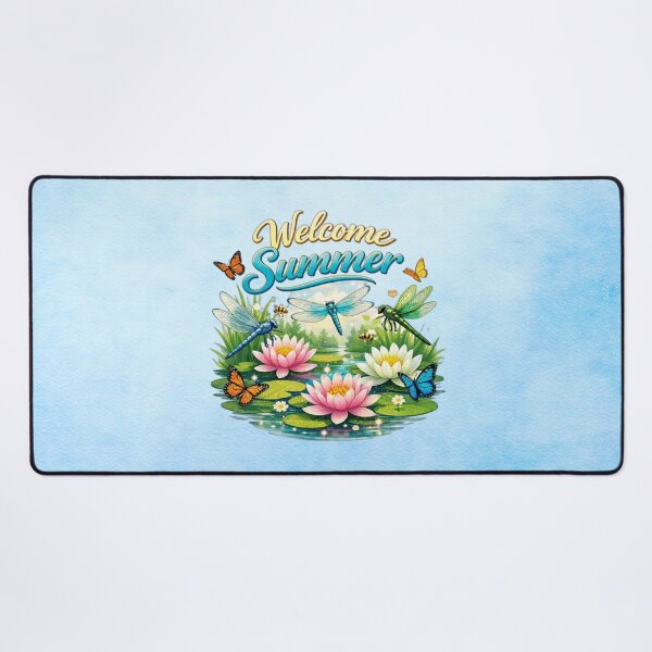 Item preview, Welcome Summer – Water Lilies & Dragonflies designed and sold by MysticOzzy.