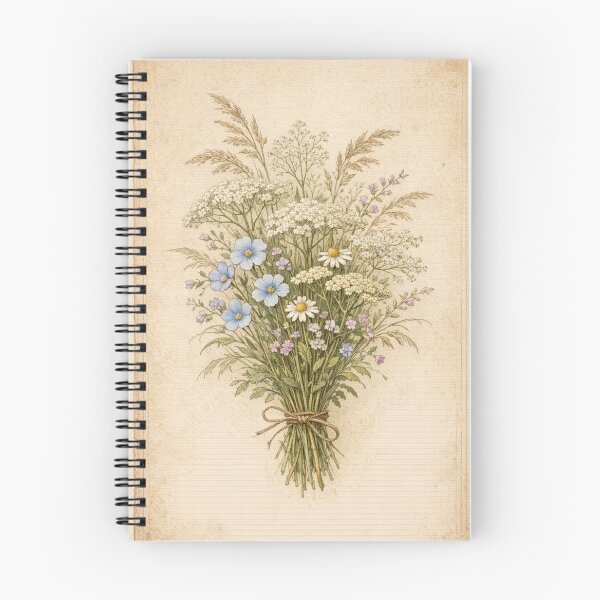 Item preview, Vintage Wildflower Bouquet Botanical Illustration - Cottagecore Floral Print designed and sold by Darlin8888.