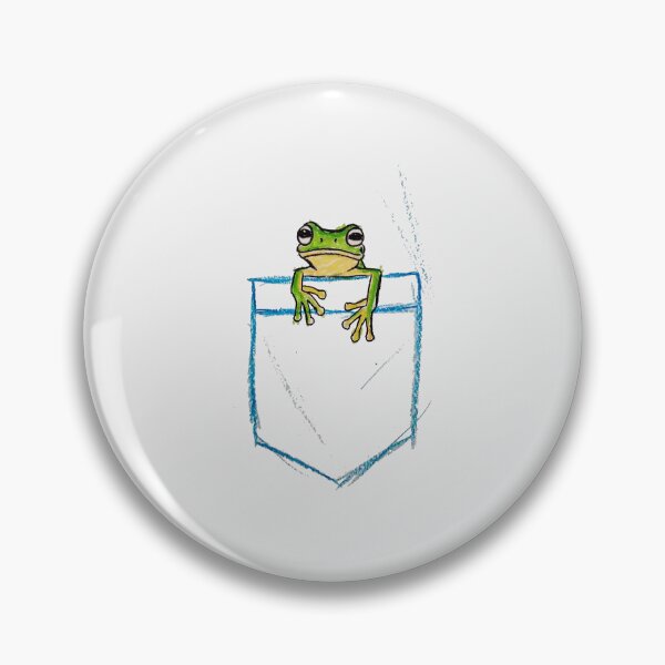 Item preview, Cute Frog in a Pocket Hand-Drawn Goblincore Aesthetic Green Tree Frog Illustration designed and sold by PixelQ.