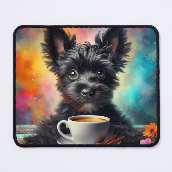 Item preview, Black Yorkshire Terrier Drinking Coffee: “Yorkie Roast” designed and sold by The Coffee Critters.