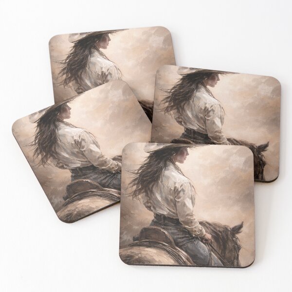 Item preview, Frontier Grace — Western Cowgirl Portrait designed and sold by SarahRoseZenaun.