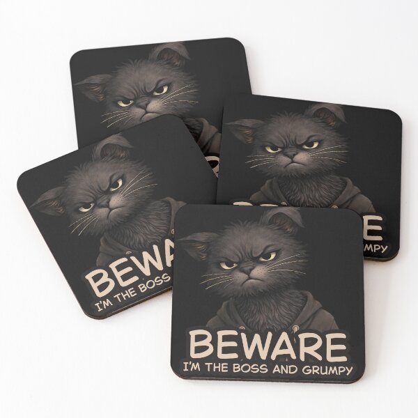 Item preview, Angry Cat Says Beware I'm the Boss designed and sold by Slavic1991.
