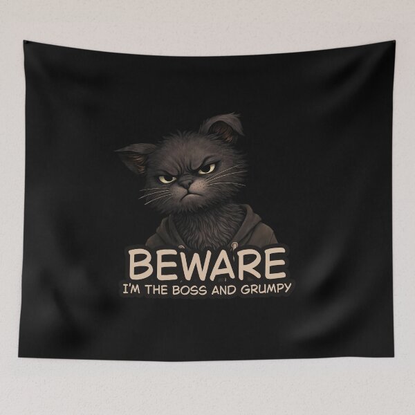Item preview, Angry Cat Says Beware I'm the Boss designed and sold by Slavic1991.