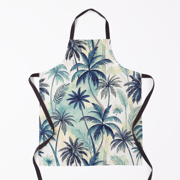 Item preview, Exotic Watercolor Oasis with Palm Trees in Navy Blue designed and sold by AOCollections.