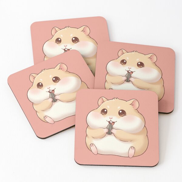 Item preview, Cute Kawaii Hamster Eating Seed Cartoon Chubby Hamster Illustration designed and sold by LavinyArt.