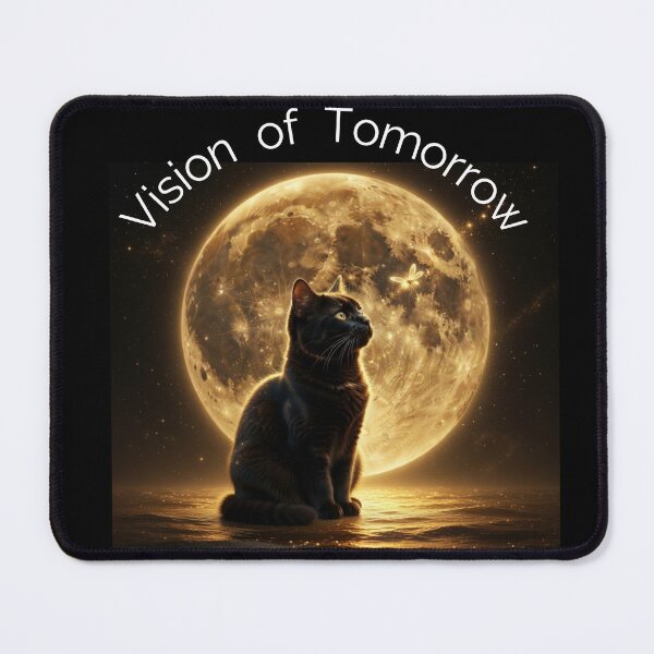 Item preview, Vision of Tomorrow – Magical Black Cat & Golden Moon designed and sold by HALYNA070824.