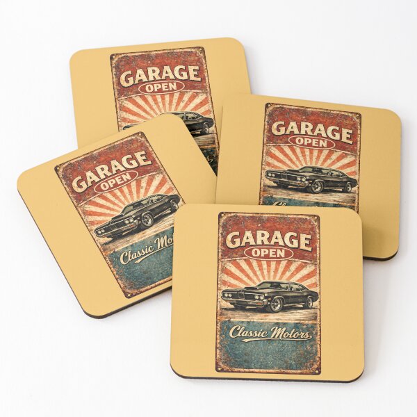 Item preview, Vintage Garage Open Classic Car Metal Sign designed and sold by Retro Arabica.