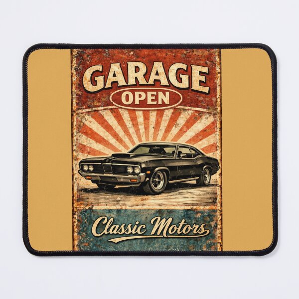 Item preview, Vintage Garage Open Classic Car Metal Sign designed and sold by Retro Arabica.