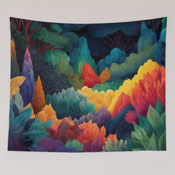Item preview, Colorful Dream Jungle Landscape designed and sold by LuminousFoundry.