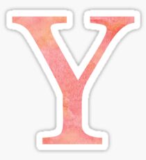 Peach Watercolor Υ Sticker