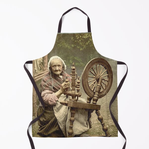 Item preview, Old Irish Woman Spinner With Spinning Wheel designed and sold by MugsAndDuds.