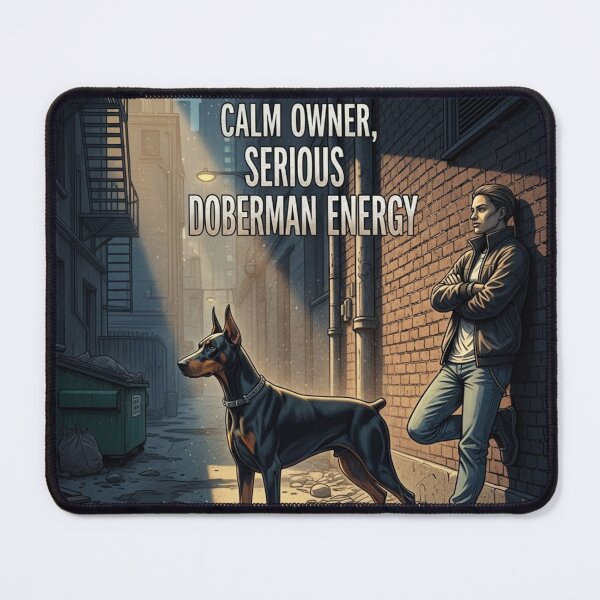 Item preview, Calm Owner Serious Doberman Energy designed and sold by PetJoyPrintsCO.