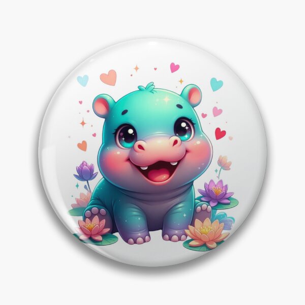 Item preview, Cute Baby Hippo Lotus designed and sold by CoquetteLunaCo.