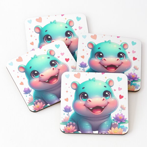 Item preview, Cute Baby Hippo Lotus designed and sold by CoquetteLunaCo.