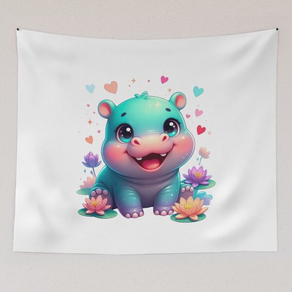 Item preview, Cute Baby Hippo Lotus designed and sold by CoquetteLunaCo.