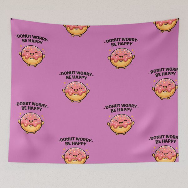 Item preview, Donut Worry Be Happy Funny Donut T-Shirt – Cute Donut Pun Cartoon Design designed and sold by Aredbox.