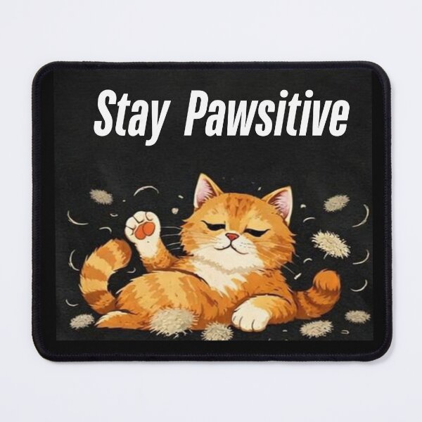 Item preview, Stay Pawsitive – Funny Ginger Cat Pun Illustration designed and sold by HALYNA070824.