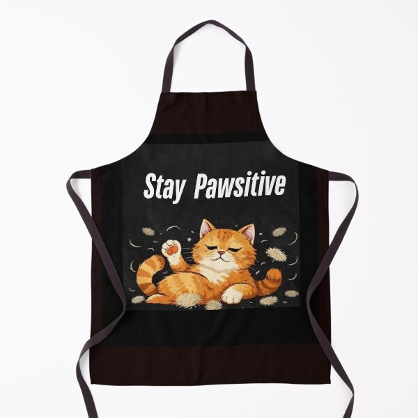 Item preview, Stay Pawsitive – Funny Ginger Cat Pun Illustration designed and sold by HALYNA070824.