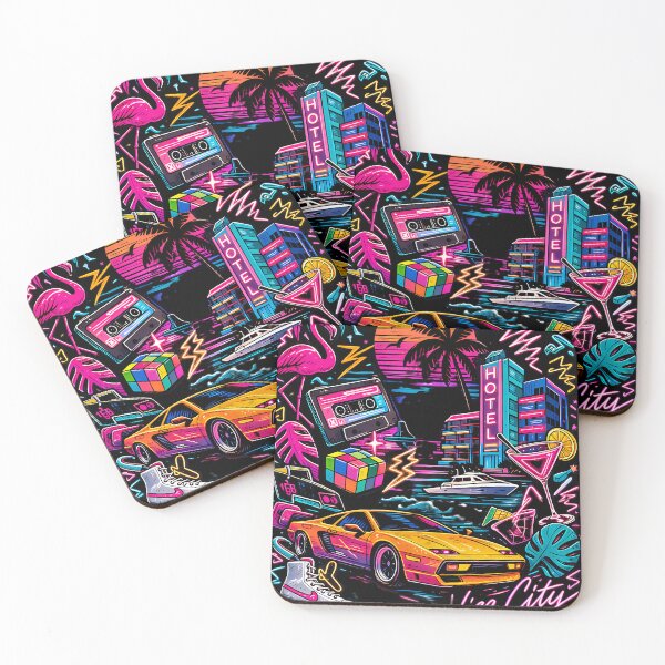 Item preview, Neon Vice City - Retro 80s Synthwave Collage designed and sold by Totallywasted.