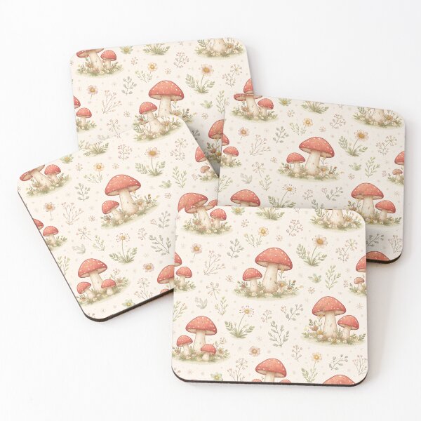 Item preview, Cute Cottagecore Mushroom Garden Seamless Pattern – Wildflower Forest Aesthetic designed and sold by Creativeeworld777.