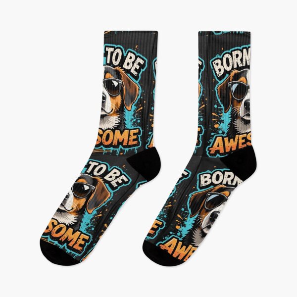 Item preview, Born To Be Awesome Dog with Sunglasses – Cool Confident Dog Lover Gift, Funny Proud Dog Design designed and sold by YourTrendyTees.