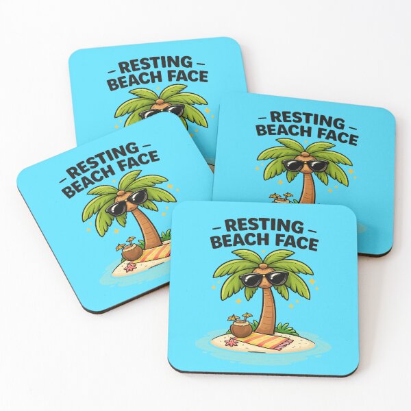 Item preview, Resting Beach Face Funny Beach T-Shirt – Cool Palm Tree Cartoon Summer Design designed and sold by Aredbox.