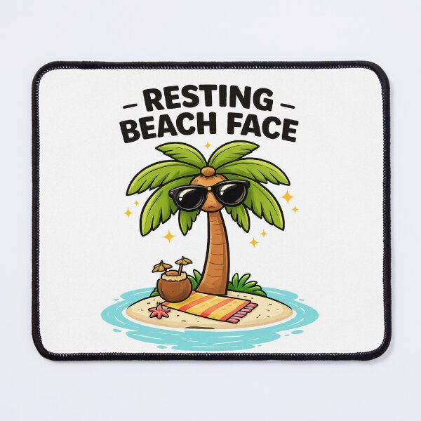 Item preview, Resting Beach Face Funny Beach T-Shirt – Cool Palm Tree Cartoon Summer Design designed and sold by Aredbox.