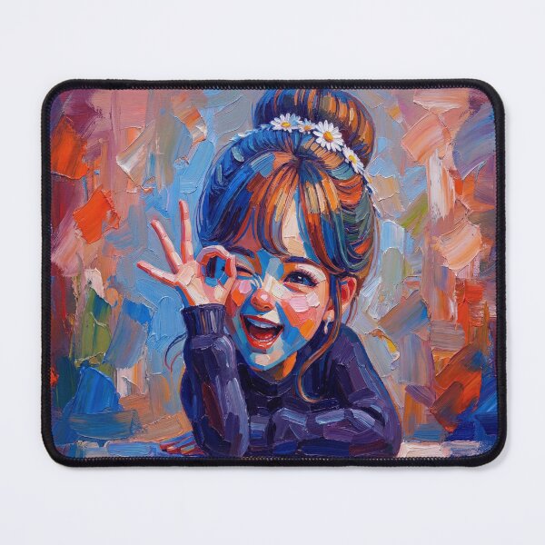 Item preview, Joyful Artist Girl Painting Wall Art Colorful Creative Space Inspiration Decor designed and sold by ARTCREATESHOP.