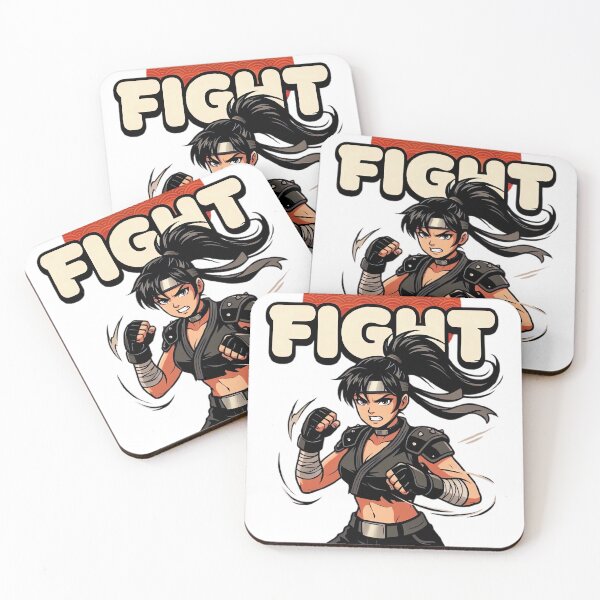 Item preview, Retro Japanese Arcade Fighter Girl With Fight Text designed and sold by Pixel-Perfecto.