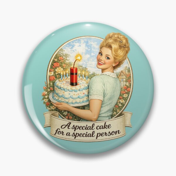 Item preview, Vintage lady carrying a birthday cake. designed and sold by BritishDelights.