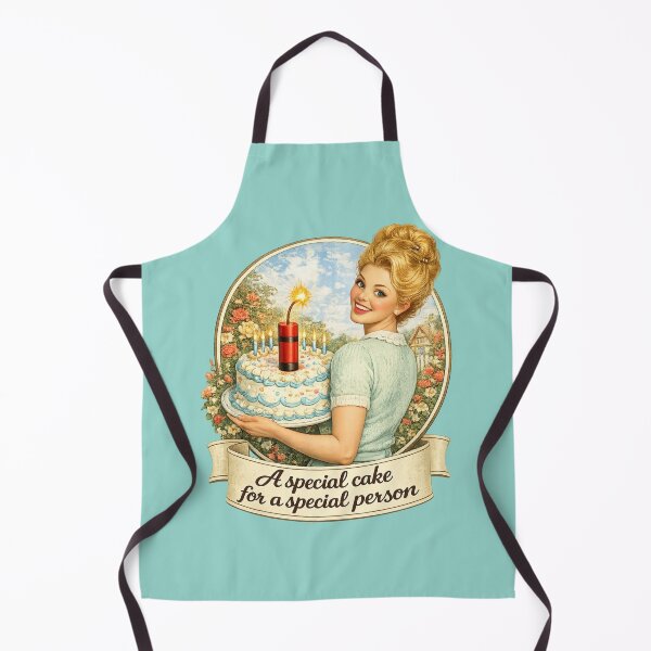 Item preview, Vintage lady carrying a birthday cake. designed and sold by BritishDelights.