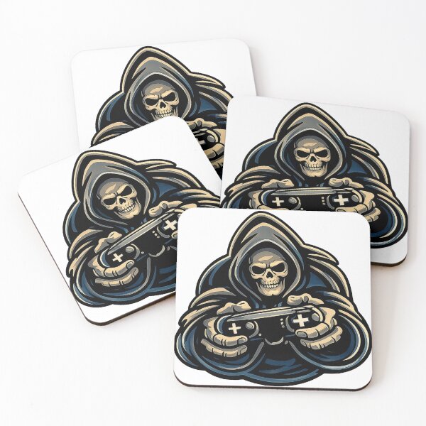 Item preview, Grim Reaper Gamer Sticker – Skeleton Gaming Controller Esports Skull Gaming Logo designed and sold by animyrox.