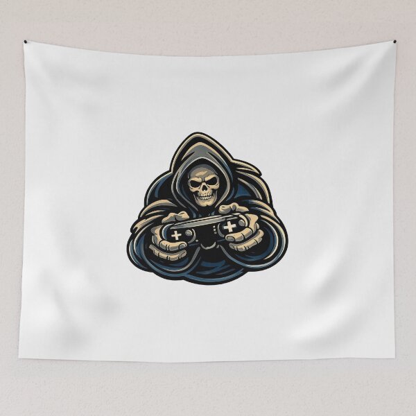 Item preview, Grim Reaper Gamer Sticker – Skeleton Gaming Controller Esports Skull Gaming Logo designed and sold by animyrox.