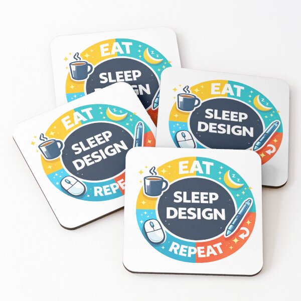 Artikelvorschau, Eat Sleep Design Repeat – Lustiges Shirt für Grafikdesigner und Digitalkünstler entworfen und verkauft von WildWonderfulWear.