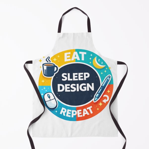 Artikelvorschau, Eat Sleep Design Repeat – Lustiges Shirt für Grafikdesigner und Digitalkünstler entworfen und verkauft von WildWonderfulWear.