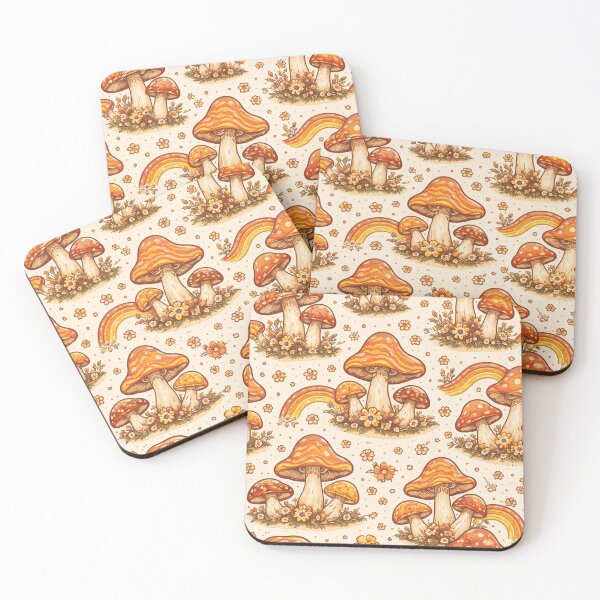 Item preview, Groovy Retro Mushroom Pattern – Psychedelic 70s Cottagecore Design designed and sold by Creativveworrld03.