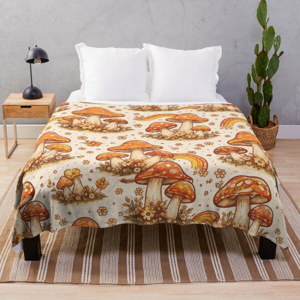 Item preview, Groovy Retro Mushroom Pattern – Psychedelic 70s Cottagecore Design designed and sold by Creativeeworld777.