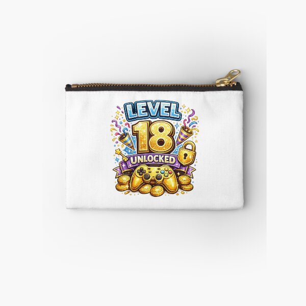 Item preview, 18th Birthday motif "Level 18 unlocked" with game controller and party symbols designed and sold by Adrikul.