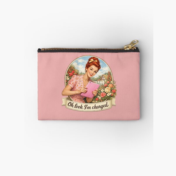 Item preview, Vintage red haired lady holding tablet designed and sold by BritishDelights.