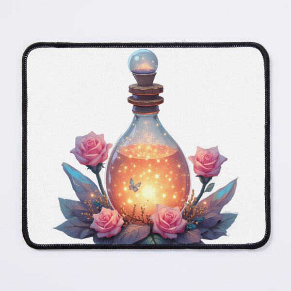 Item preview, Mystical Golden Potion and Pink Roses Fairycore Art designed and sold by GhostD82.