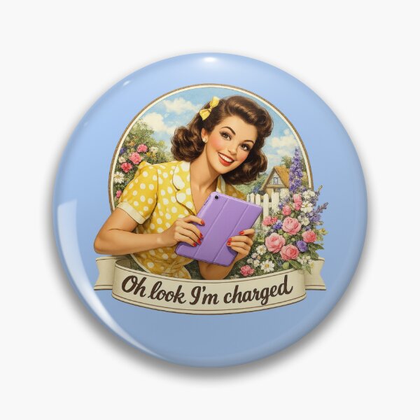 Item preview, Copy of Vintage red haired lady holding tablet designed and sold by BritishDelights.
