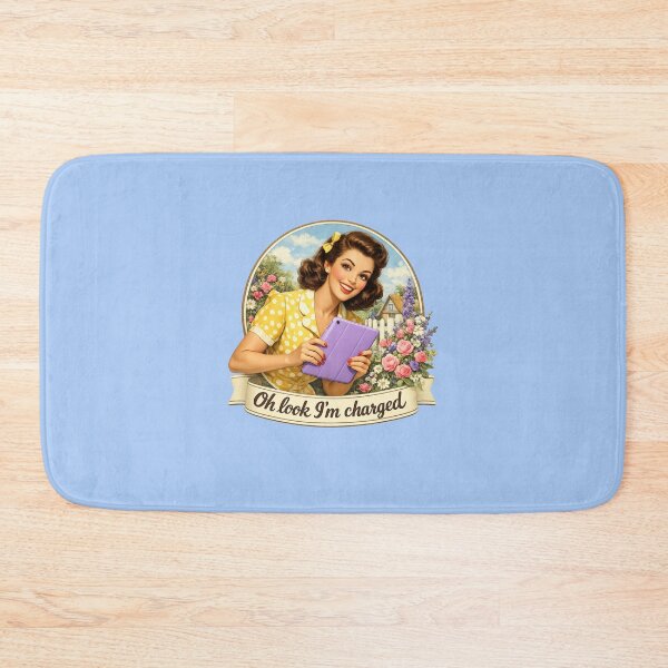 Item preview, Copy of Vintage red haired lady holding tablet designed and sold by BritishDelights.