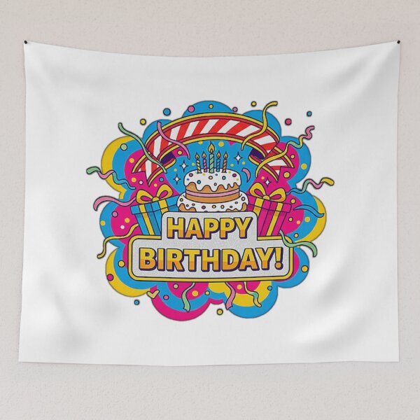Item preview, HAPPY BIRTHDAY cake. designed and sold by Giulivo Store Graphic.