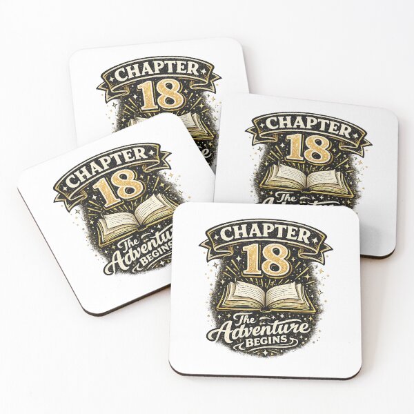 Item preview, 18th Birthday motif "Chapter 18 The Aventure begins" , birthday gift, unisex designed and sold by Adrikul.