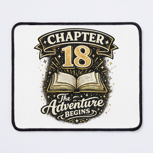 Item preview, 18th Birthday motif "Chapter 18 The Aventure begins" , birthday gift, unisex designed and sold by Adrikul.