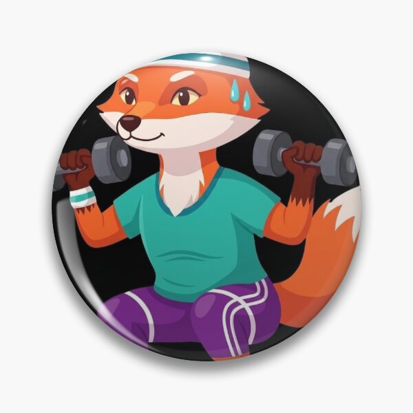 Item preview, Funny Weightlifting Fox Gym Fitness Cartoon designed and sold by LittleSmileArt.