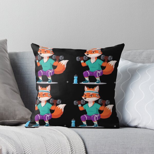 Item preview, Funny Weightlifting Fox Gym Fitness Cartoon designed and sold by LittleSmileArt.